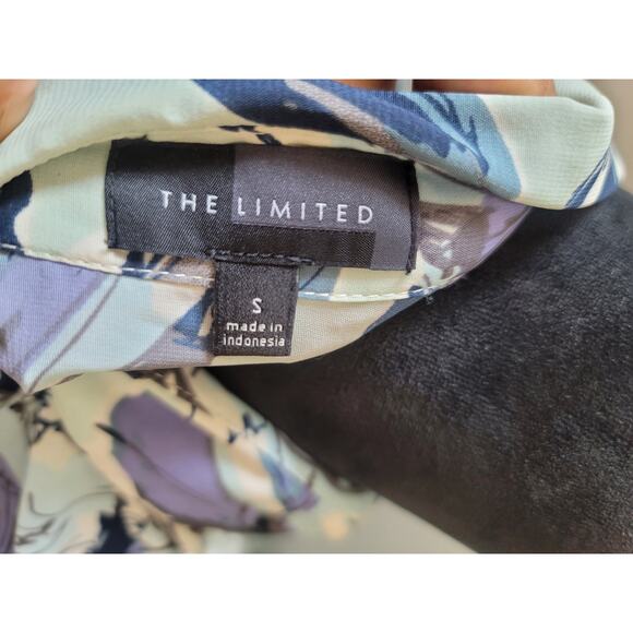 The Limited Button Up Blouse Women's Small Multicolor Floral Long Sleeve Stretch - Picture 8 of 11